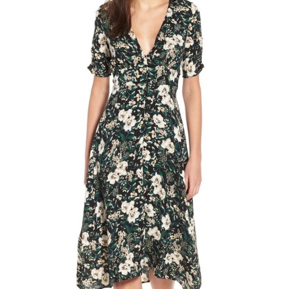 COPY - Astr The Label floral button front midi dr…